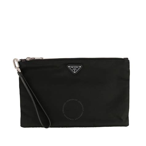 prada black nylon clutch bag